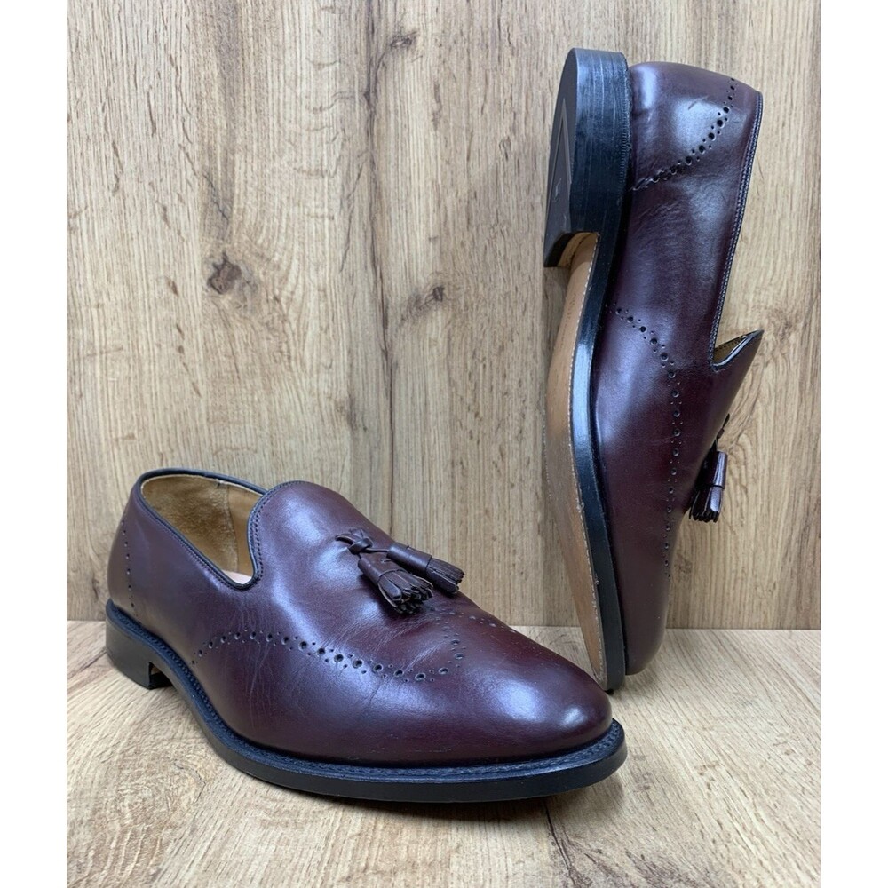 Allen Edmonds Astor Mens 9 EEE Tassel Loafers Burgundy Leather USA 1177